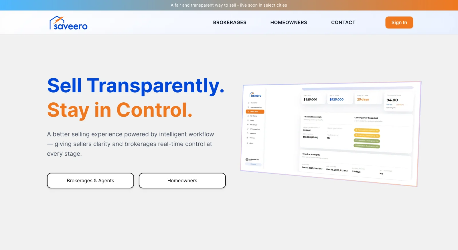 Saveero: Property marketplace website