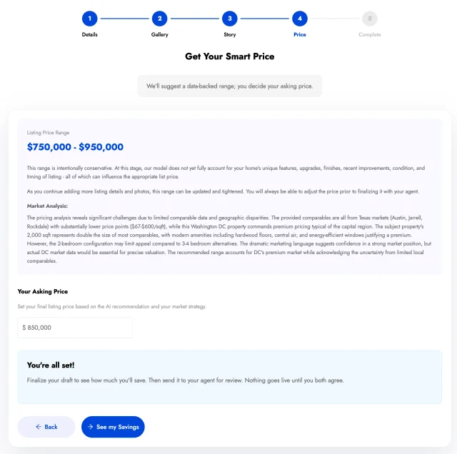 Saveero: Property valuation range and market analysis