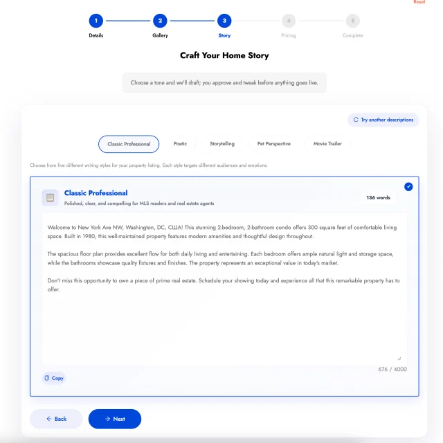 Saveero: AI-assisted property description review